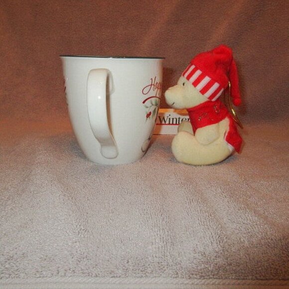 Pfaltzgraff Winterberry Christmas Mug & Teddy Bear Ornament Holiday Gift Set NEW - Picture 8 of 12